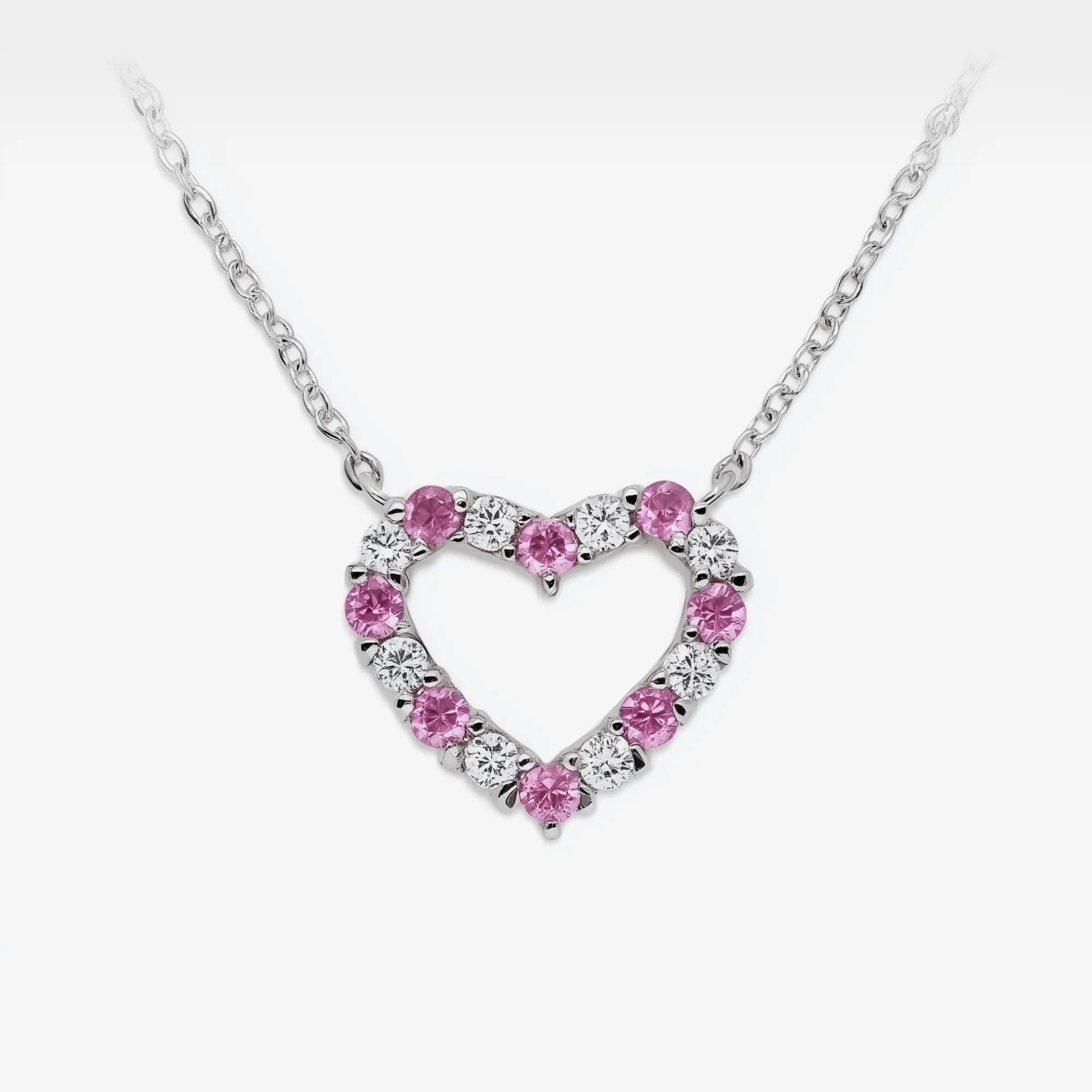 Blush of Dawn Pulse Duet Heart Necklace