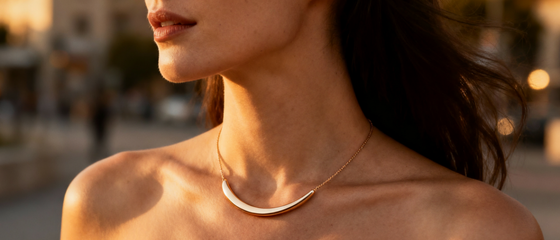 Styling Curved Necklaces for Square Face Shapes Elegantly