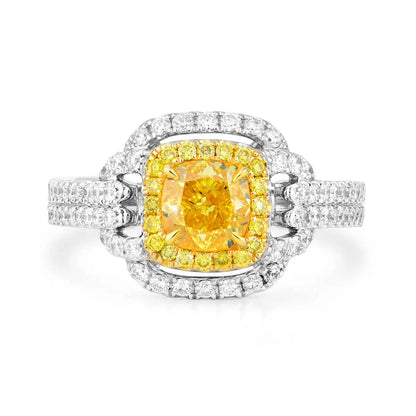 Vivid Yellow Diamond Ring