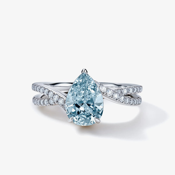 Blue Noon Twist Pear Cut Diamond Ring