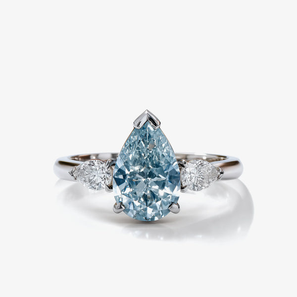 Blue Noon Trilume Pear Diamond Ring