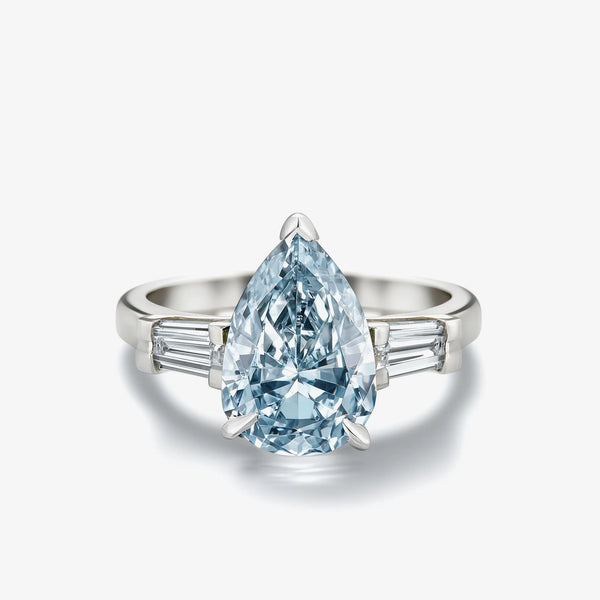 Blue Noon Three-stone Pear Diamond Ring