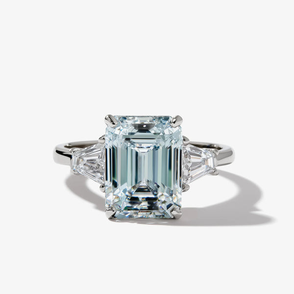 Blue Noon Flux Emerald Diamond Ring