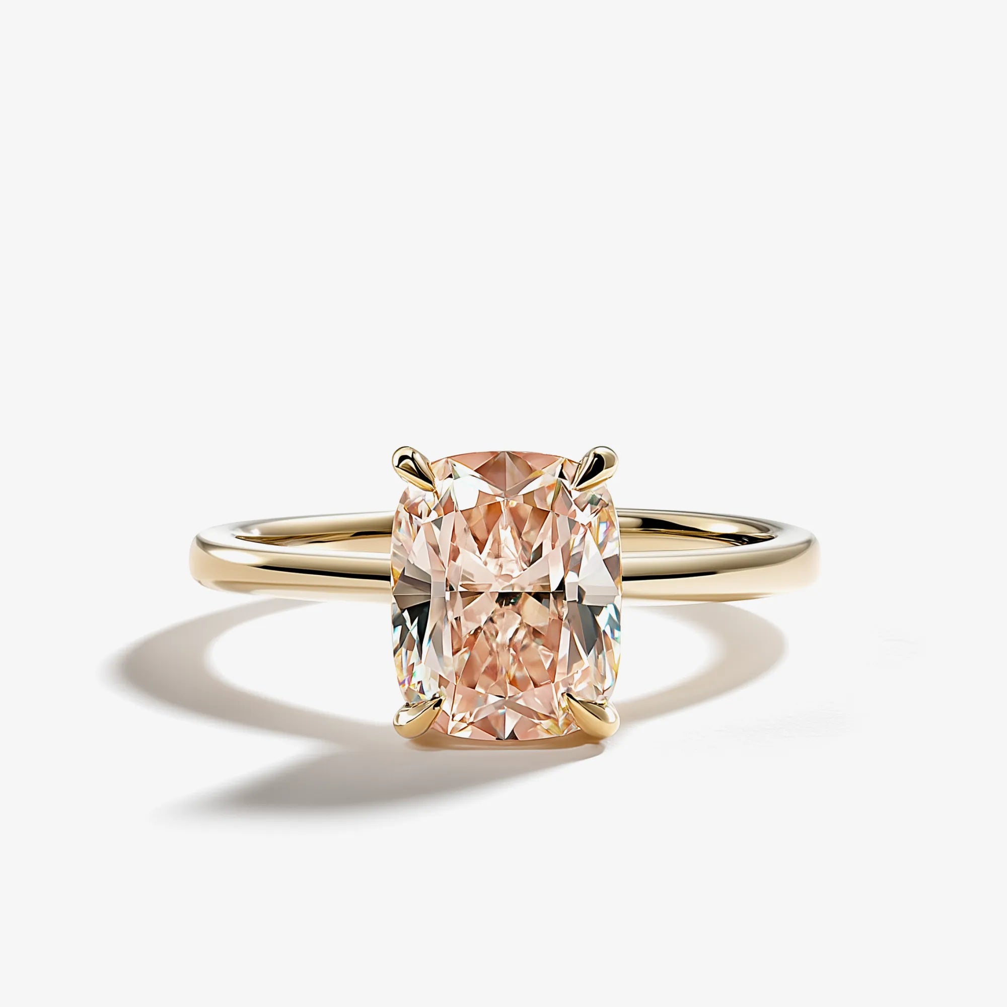 Blush of Dawn Cushion Solitaire Diamond Ring