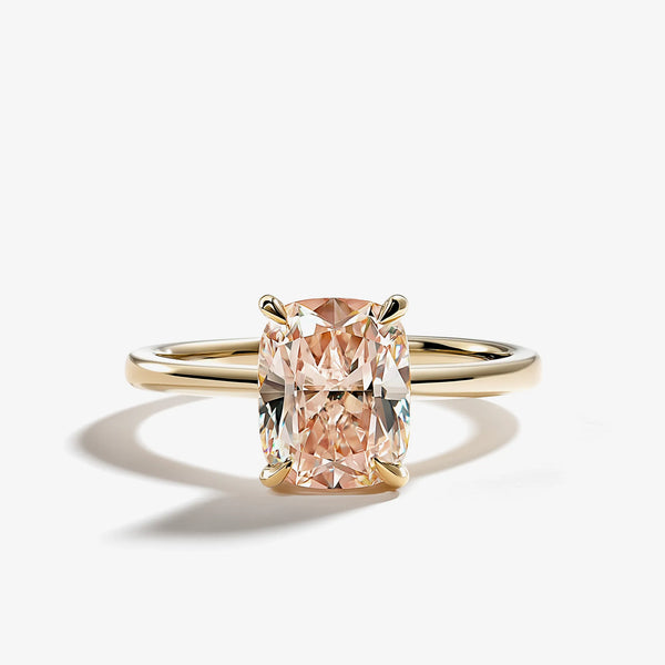Blush of Dawn Cushion Solitaire Diamond Ring