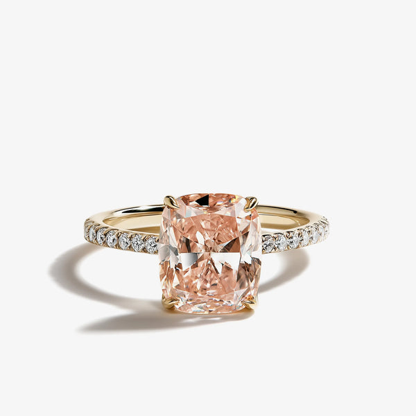 Blush of Dawn Half Pavé Cushion Ring