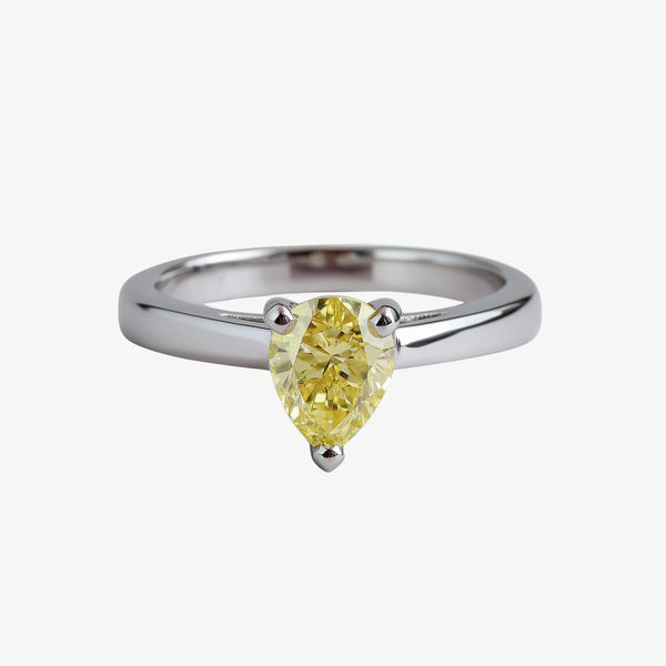 GoldenHour Pear Cut Solitaire Diamond Ring