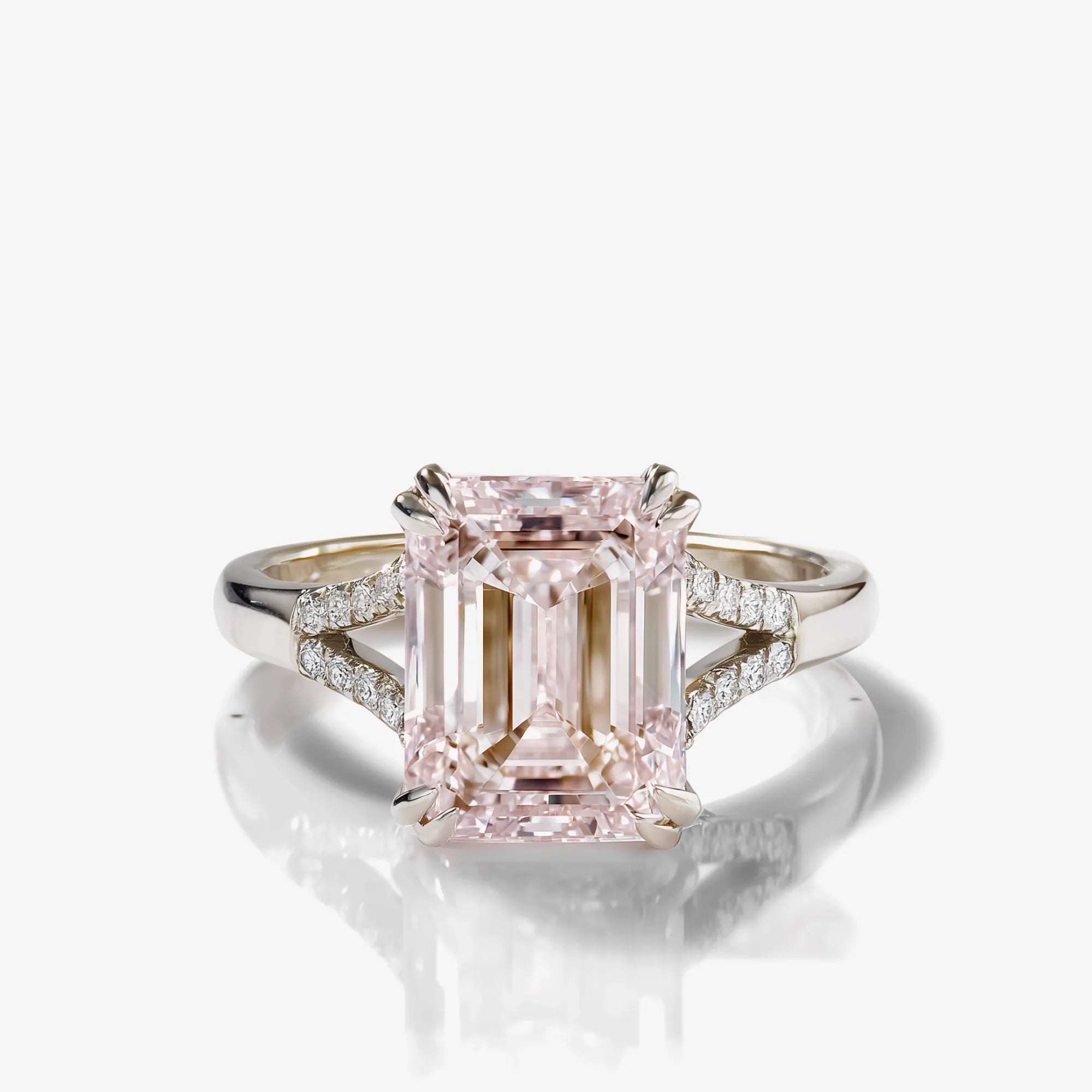 Blush of Dawn Cascade Emerald Ring
