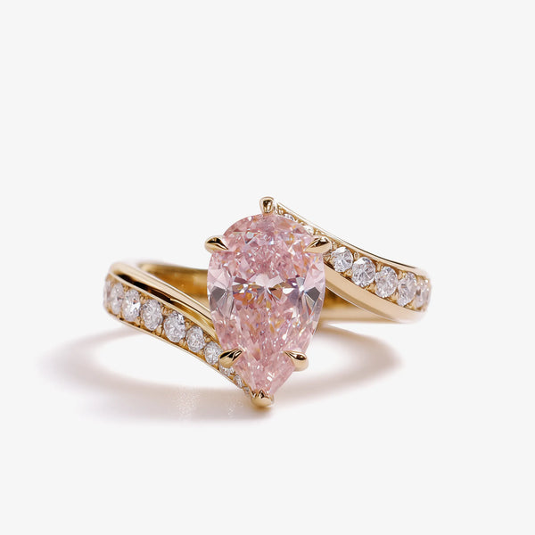 Blush of Dawn Twisted Beam Pear Cut Diamond Ring