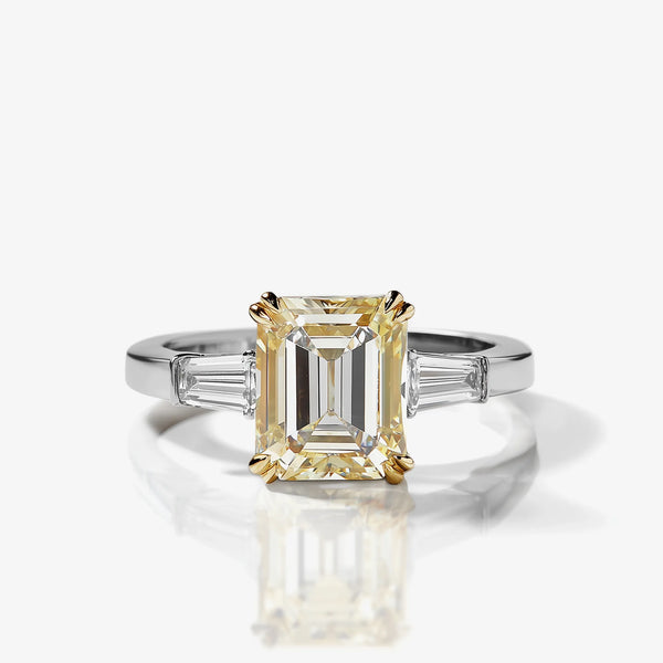 GoldenHour Three-stone Emerald Diamond Ring