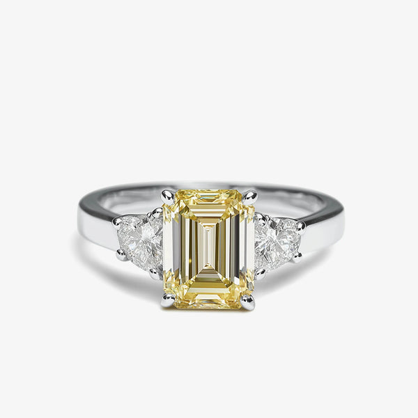 GoldenHour Emerald Duet Heart Diamond Ring