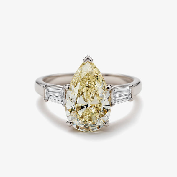 GoldenHour Three-stone Pear Diamond Ring