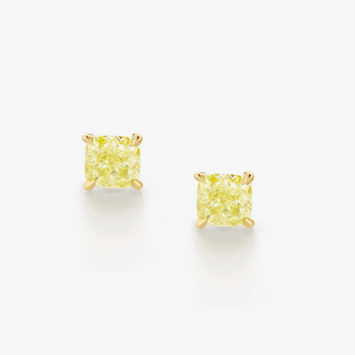 Yellow Diamond Stud Earrings