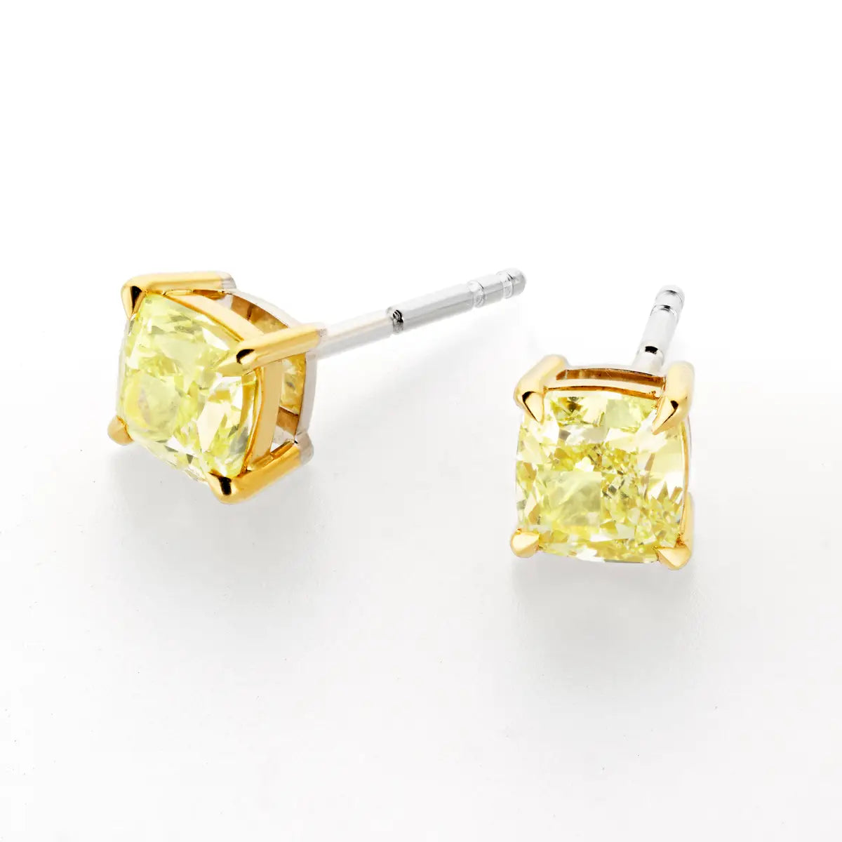 Yellow Diamond Stud Earrings