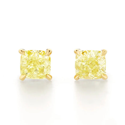 Yellow Diamond Stud Earrings