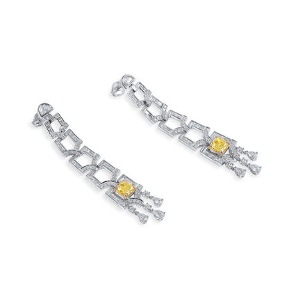 Fancy Yellow Diamond Drop Earrings