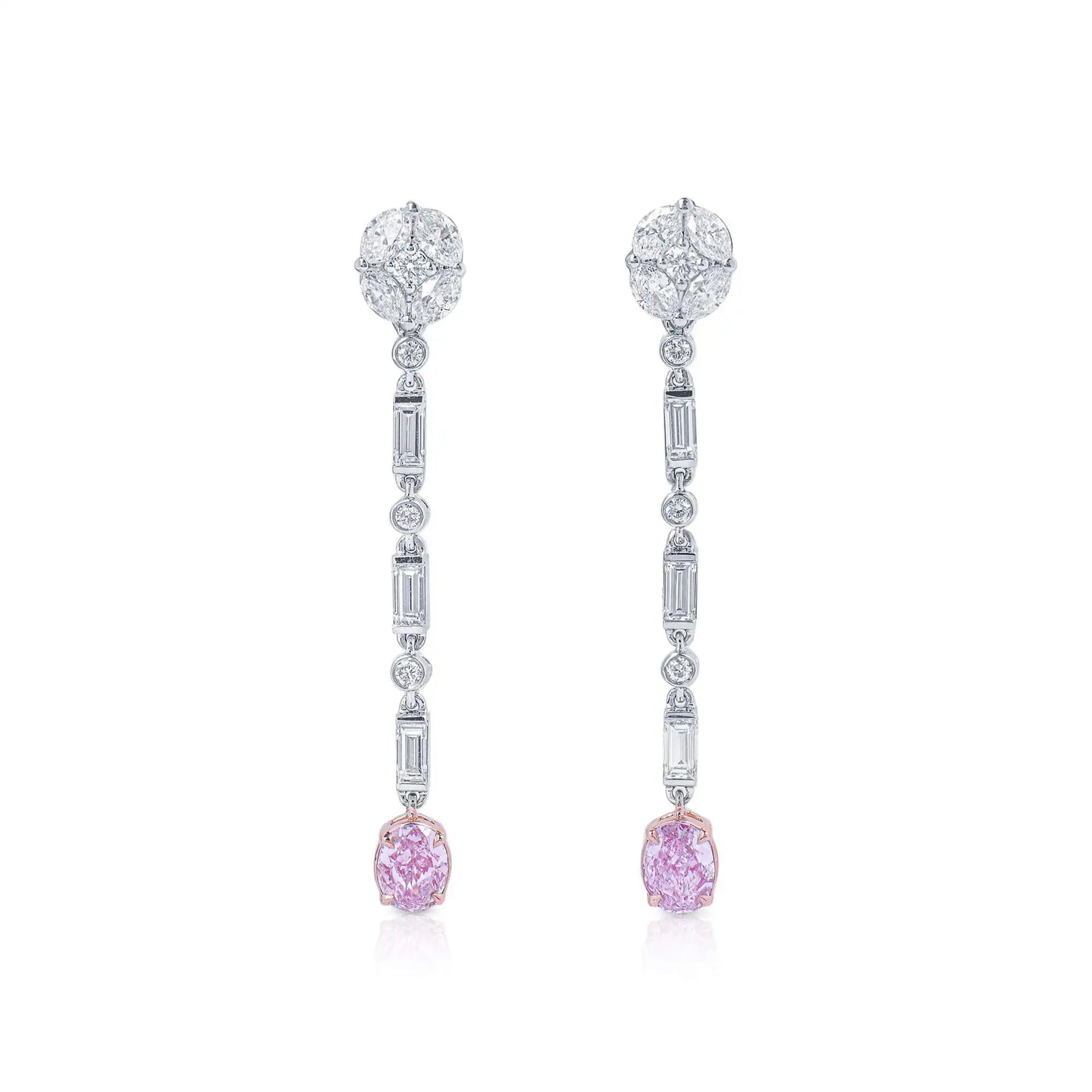 Pink Sapphire Whisper Diamond Earrings