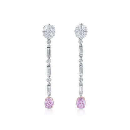 Pink Sapphire Whisper Diamond Earrings