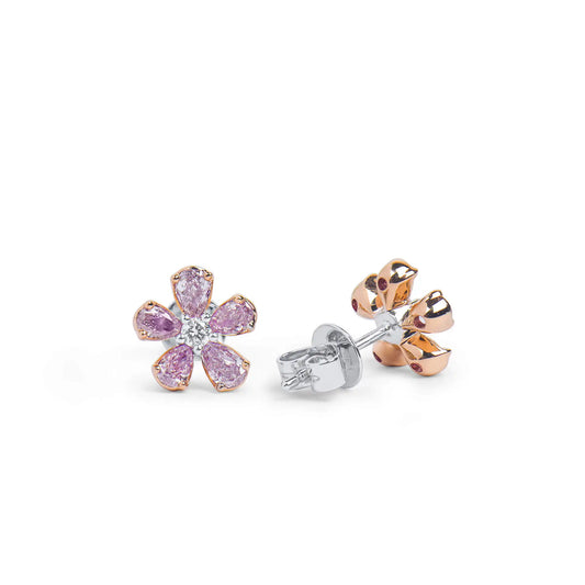 Pink Blossom Diamond Earring