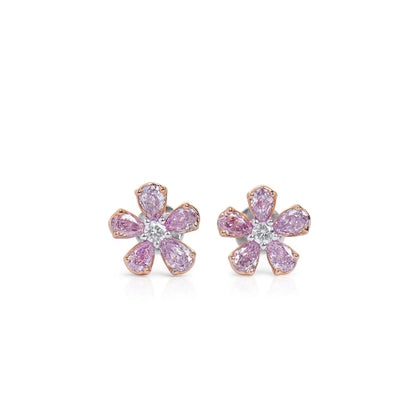 Pink Blossom Diamond Earring