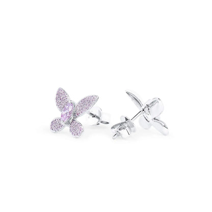 Pink Fluttering Diamond Earrings