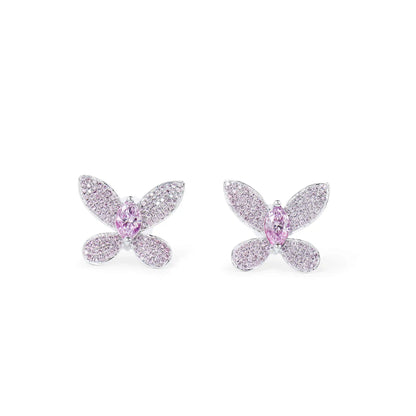 Pink Fluttering Diamond Earrings