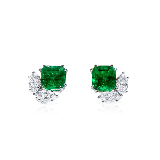 Emerald Brilliance Diamond Earrings