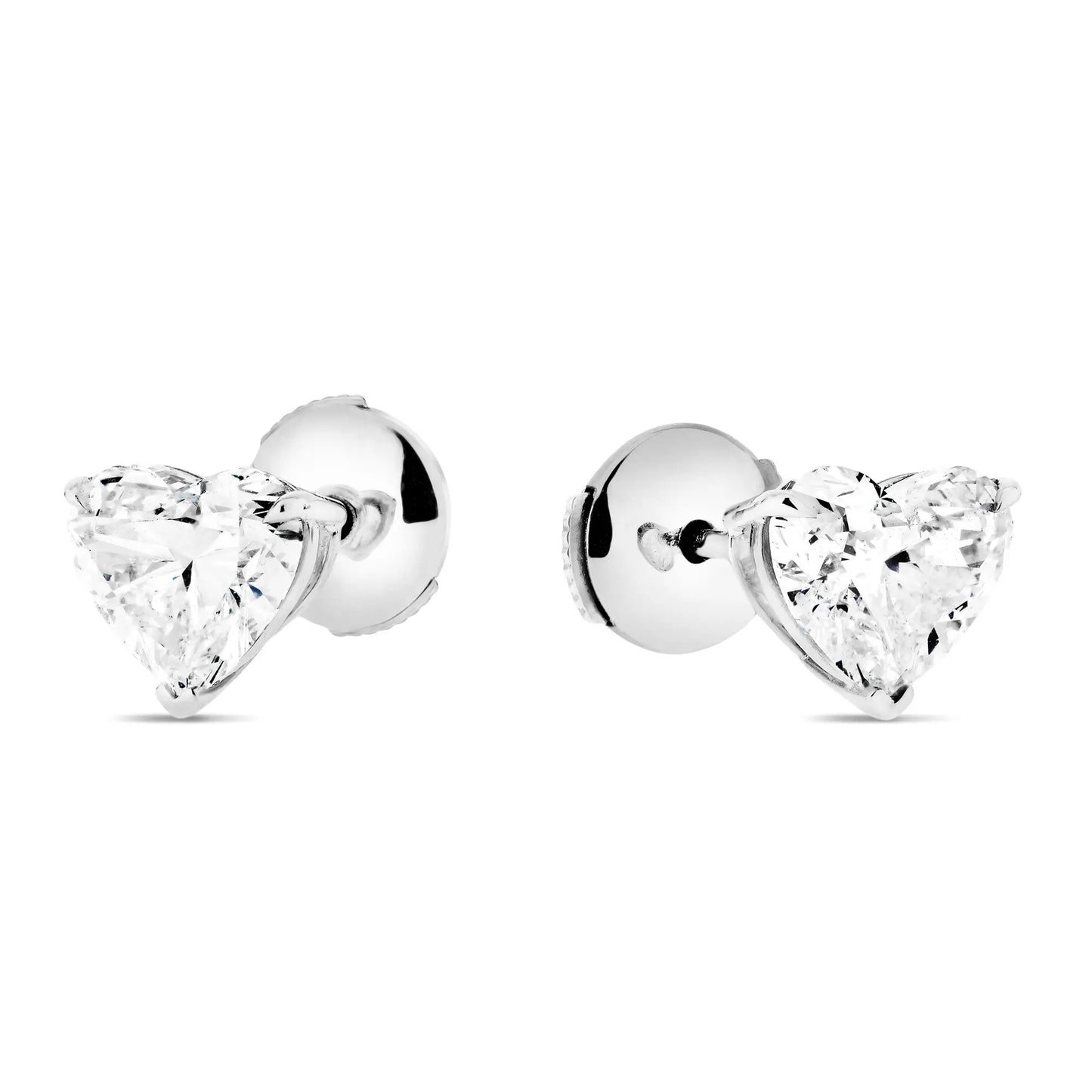 Classic Heart Shape Diamond Stud Earrings