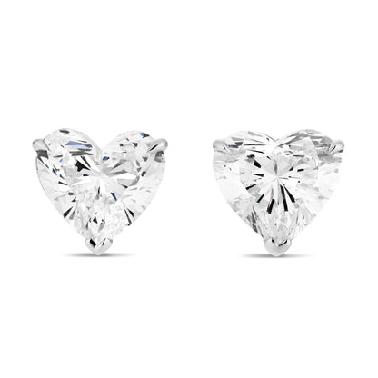 Classic Heart Shape Diamond Stud Earrings