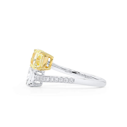 Yellow and White Diamond Ring