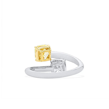 Yellow and White Diamond Ring