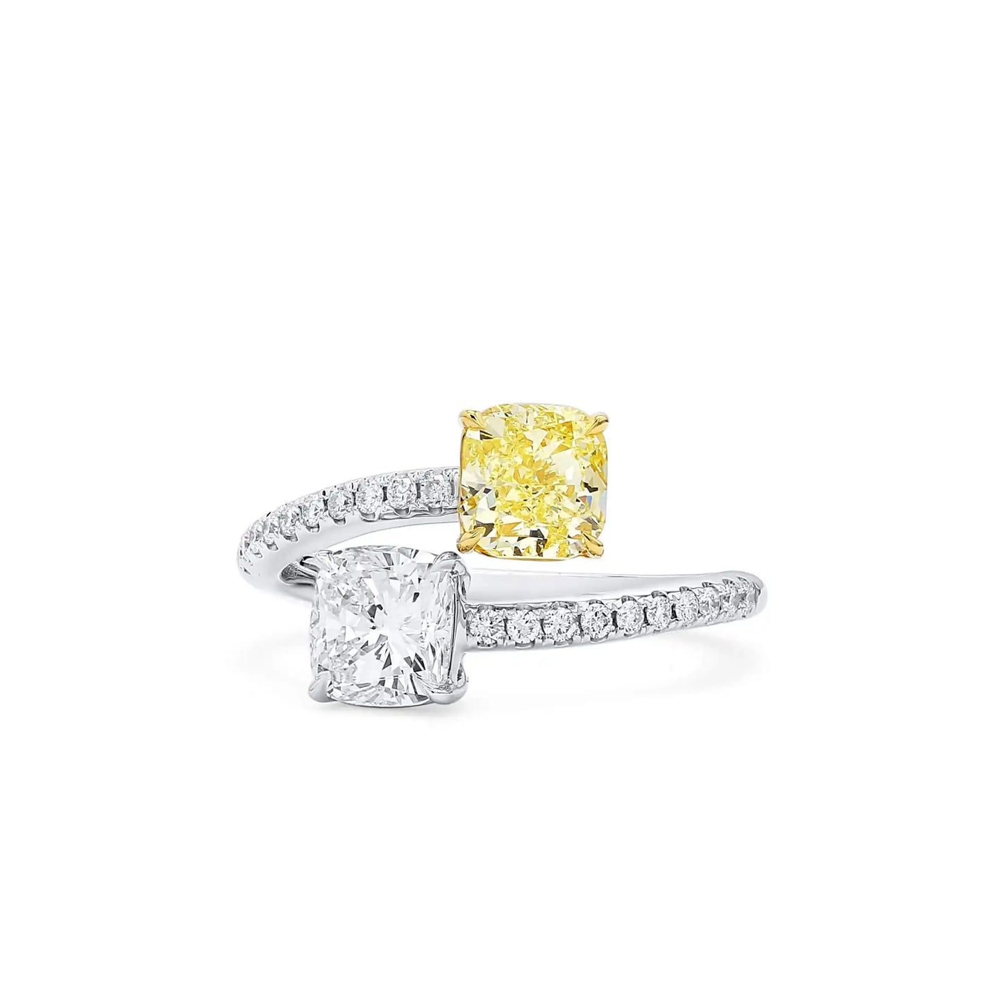 Yellow and White Diamond Ring