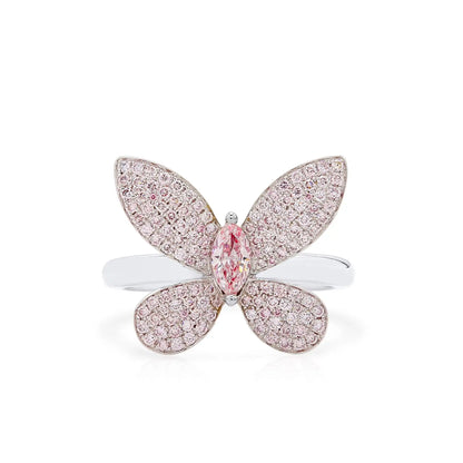 Pink Fluttering Diamond Ring