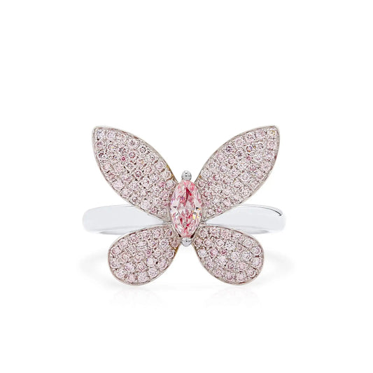 Pink Fluttering Diamond Ring