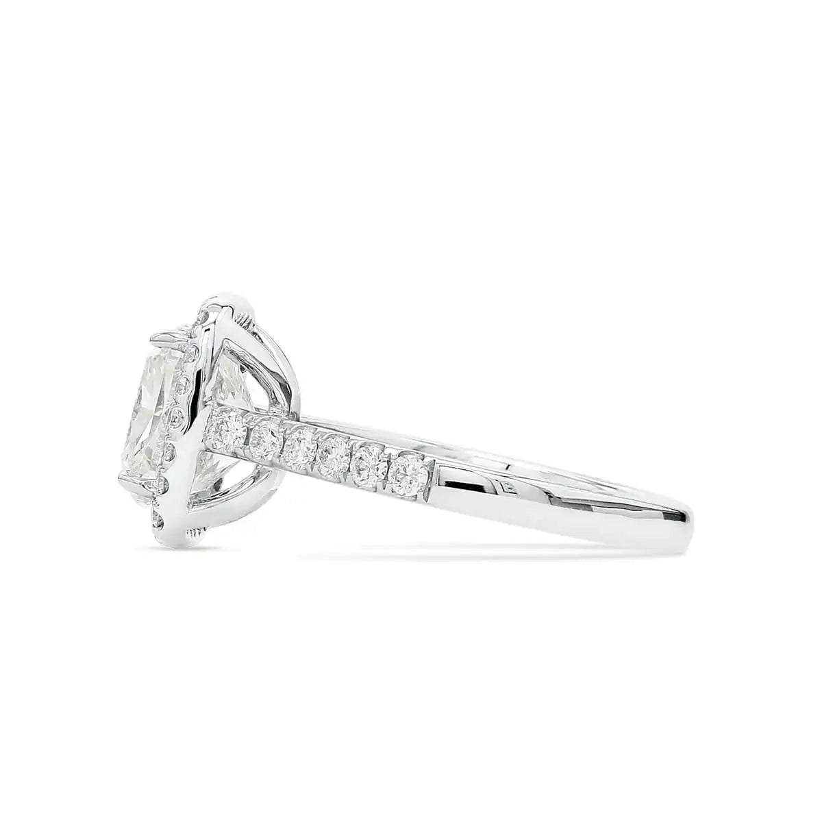 Mvraki white diamond cushion ring