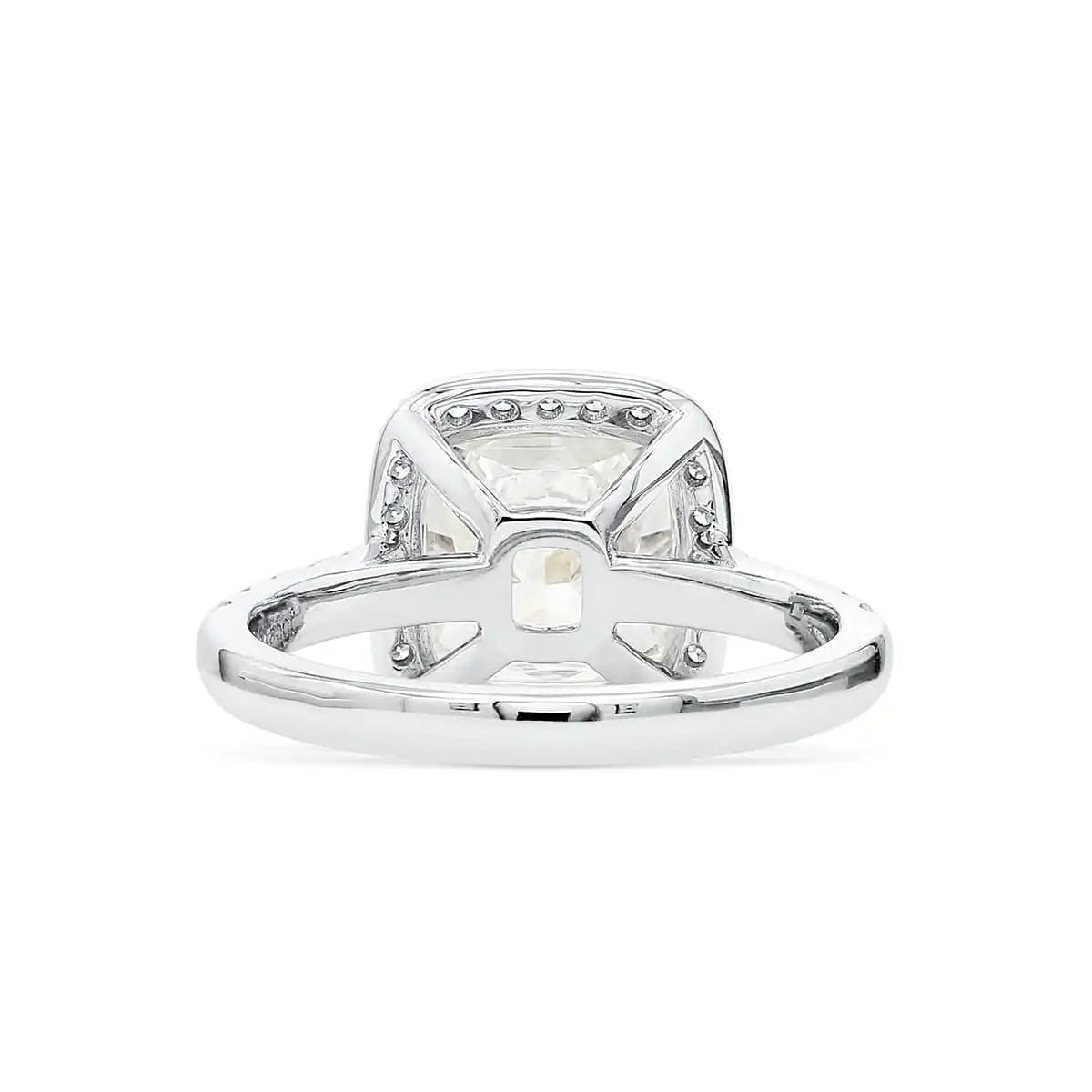 Mvraki white diamond cushion ring