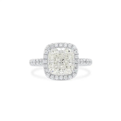 Mvraki white diamond cushion ring