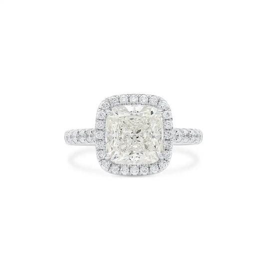 Mvraki white diamond cushion ring