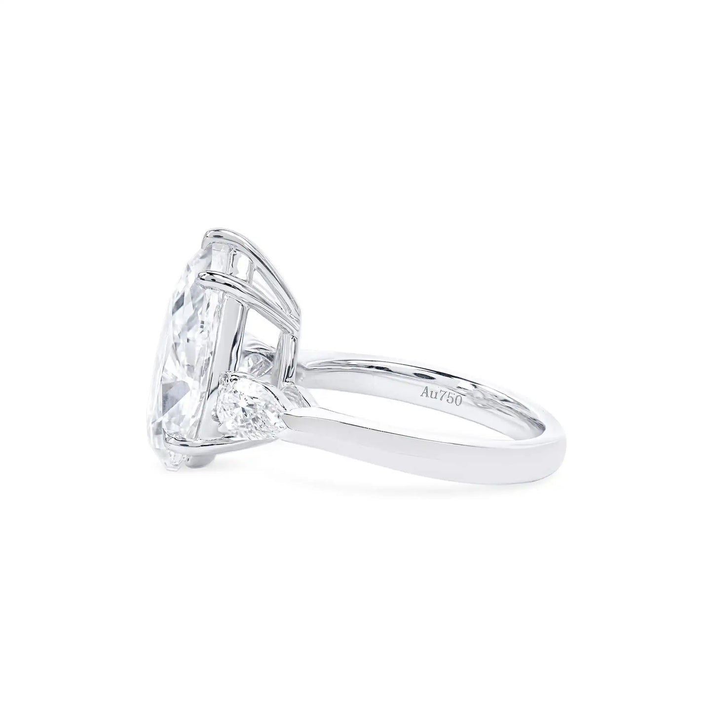 Mvraki White Diamond Pear Shaped Ring