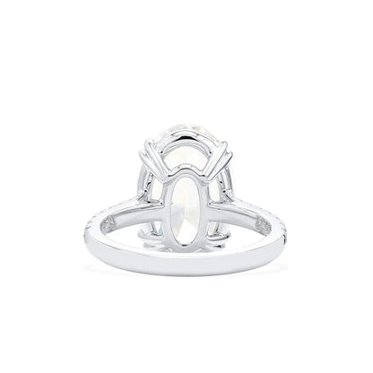 Mvraki white diamond oval shaped ring