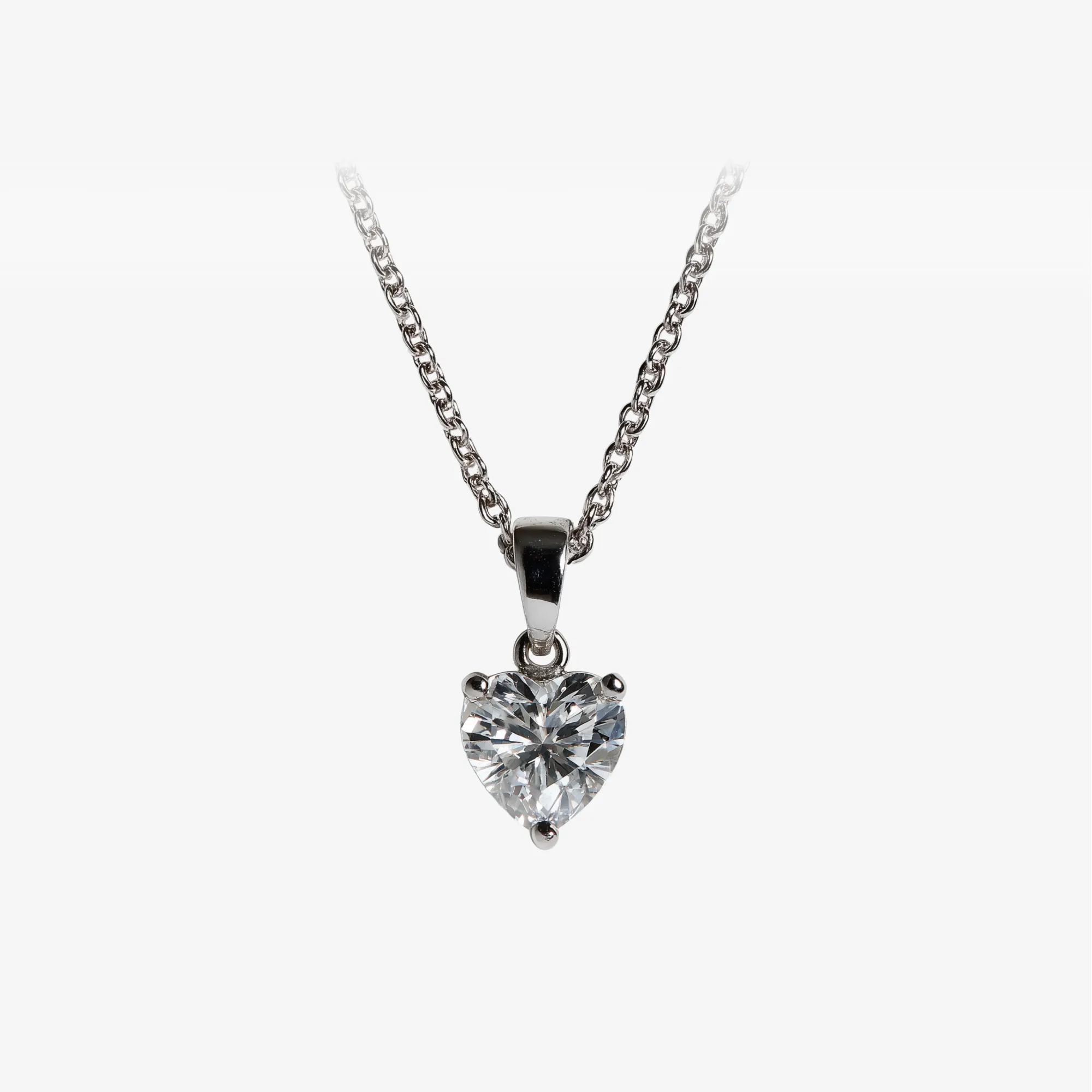 SweetHeart White Diamond Pendant Necklace